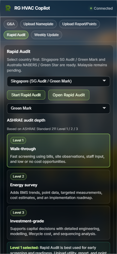 Rapid Audit launcher interface